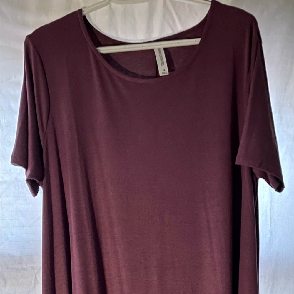 Plus size shirt sleeve round neck dress